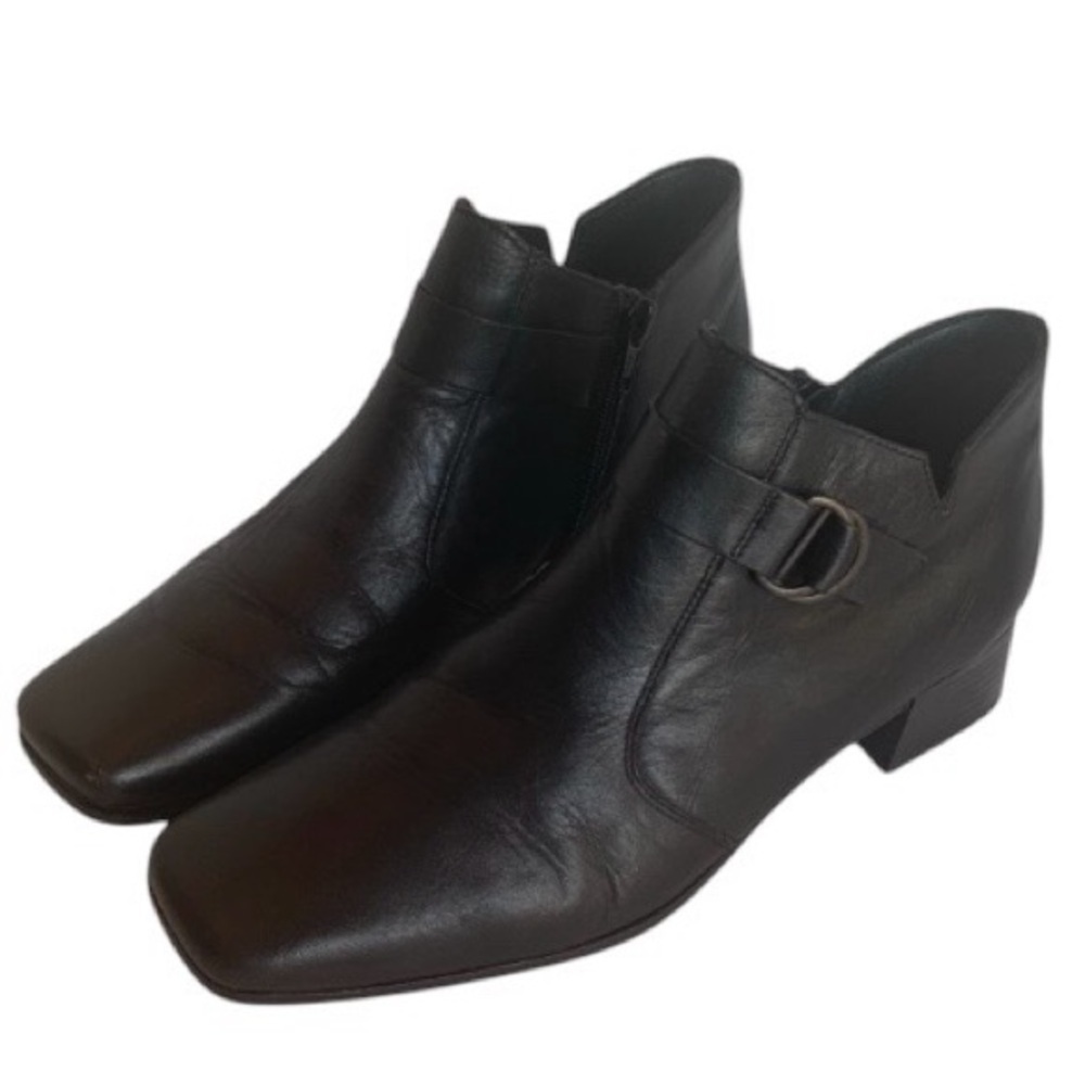 Rieker Boots Jodhpur Strap Short Ankle Bootie Tread Stacked Heel 1” Black Size 7